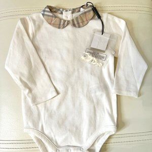 Burberry Long Sleeve Collared Bodysuit Onesie- BRAND NEW with Tags